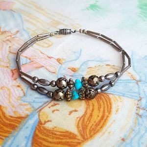 🌙Vintage Southwest Silver Turquoise Bracelet